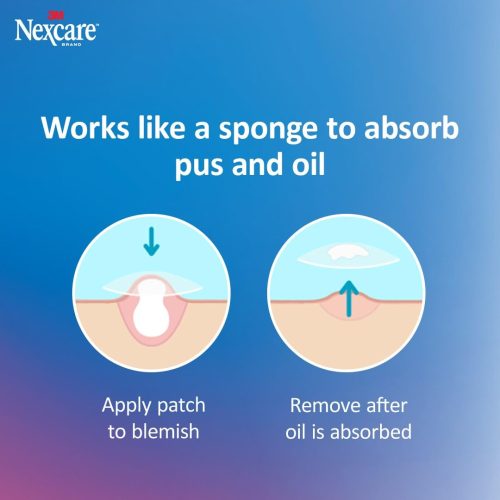 Nexcare Thin and Transparent Acne Patch, Skin Cover Absorbs Pus and Oil from Clogged Pores, Made with hydrocolloid, tab Allows for Easy Removal from Liner - 117 Pimple Patches - Image 5