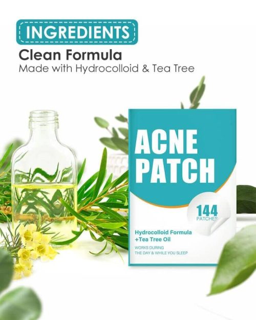Acne Pimple Patch, Hydrocolloid Acne Patch with Tea Tree Oil, Invisible Acne Spot Treatment - Image 6