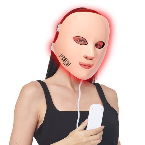 Red Light Therapy Mask for Face Wrinkles, LED Face Mask Light Therapy,7 Colors Photon Red Light Therapy Mask for Face