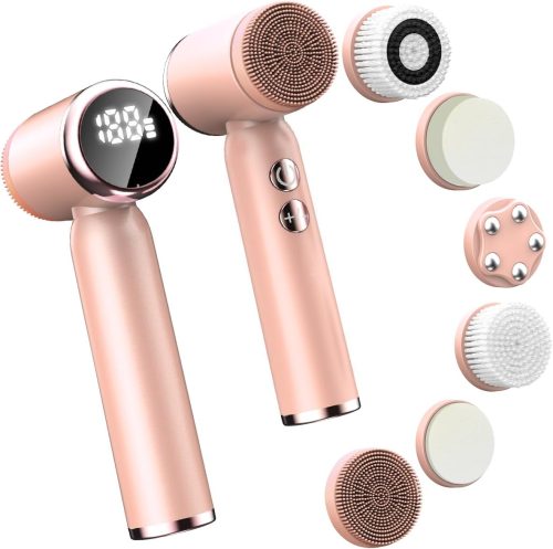 Facial Cleansing Brush,6 in 1 Electric Face Scrubber Facial Spin Rechargable IPX6 Waterproof Face Scrubber with 6 Brush Heads - Image 2