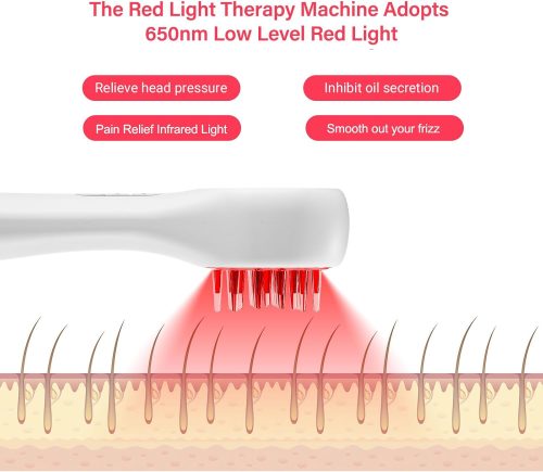 Red Light Comb, 650nm Near Infrared Light Device for Body Pain Relief, Timer Red Light Threapy for Joint, Head Muscle & Tissue - Image 3