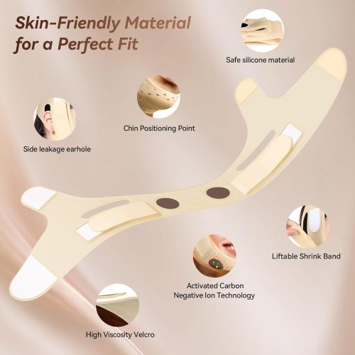 Reusable V Line Face Strap, Soft Silicone Chin Strap for Women 23-27 Inches(Skin tone) - Image 6