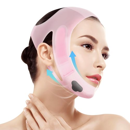 V Line Face Lift Tape, Silicone Chin Strap Reusable Soft Lifting Strap for Women and Men, 23-27in