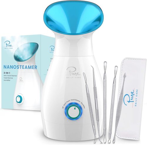Large 3-in-1 Nano Ionic Facial Steamer with Precise Temp Control