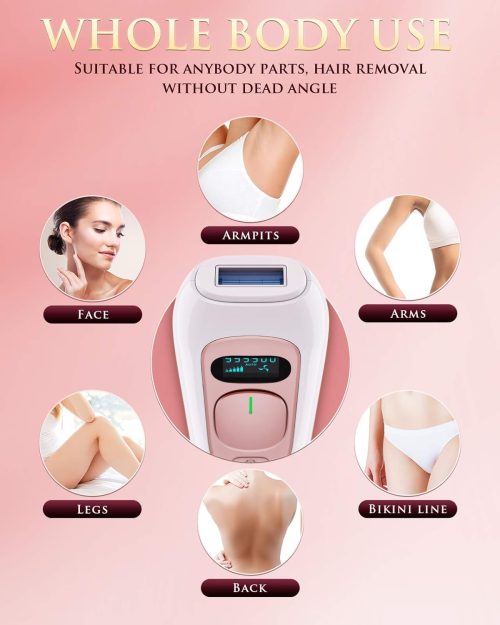 Laser Hair Removal for Women and Men Permanent IPL Hair Removal Device Upgraded to 999,900 Flashes Painless - Image 6