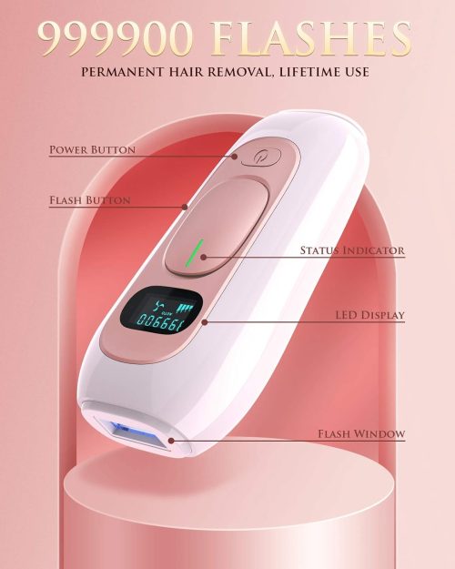 Laser Hair Removal for Women and Men Permanent IPL Hair Removal Device Upgraded to 999,900 Flashes Painless - Image 2