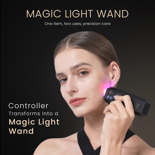 8-Color LED Light Therapy Face & Neck Mask with Handheld Light Wand - Infrared & Red Light Therapy for Face - Image 6