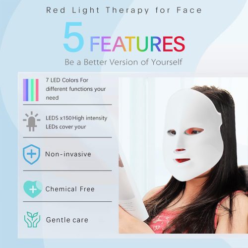 7-1 Colors LED Facial Skin Care Mask, Blue Red Light Therapy Mask for Face - Image 2
