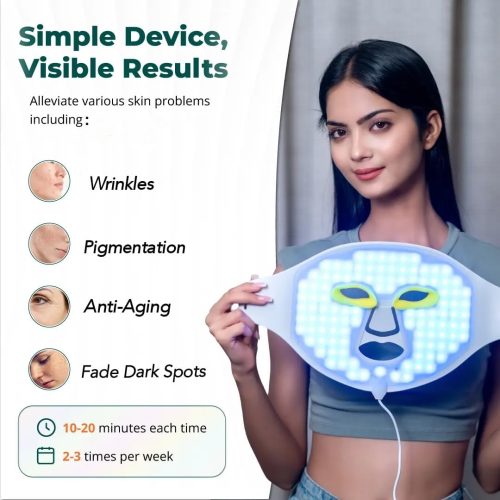 AWA Red Light Therapy Face Mask, Red Light Therapy for Face & Neck, 7 Colors LED Red Light Face Mask Therapy At Home LX300 - Image 3