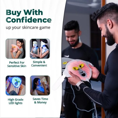 AWA Red Light Therapy Face Mask, Red Light Therapy for Face & Neck, 7 Colors LED Red Light Face Mask Therapy At Home LX300 - Image 6