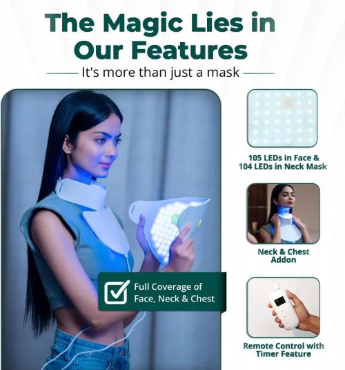 AWA Red Light Therapy Face Mask, Red Light Therapy for Face & Neck, 7 Colors LED Red Light Face Mask Therapy At Home LX300 - Image 4