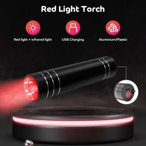 Red Light Therapy Lamp, 660nm Red Light & 850nm Infrared Lamp Therapy Torch with Timer - Image 3