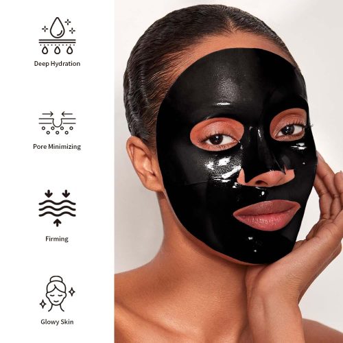 Black Pearl Collagen Face Mask Sheet, Hydrating and Anti-Aging Face Mask with Fullerene and Black Pearl Essence to Nourish Skin - Image 3