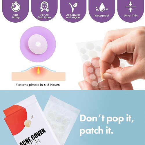 Hydrocolloid Acne Pimple Patch,Salicylic Acid Acne Patches for Covering Zits and Blemishes（2 boxes） - Image 5