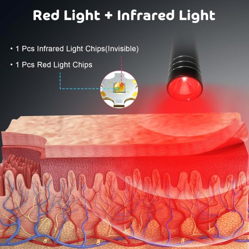 Red Light Therapy Lamp, 660nm Red Light & 850nm Infrared Lamp Therapy Torch with Timer - Image 2