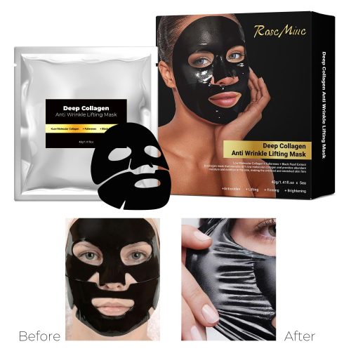 Black Pearl Collagen Face Mask Sheet, Hydrating and Anti-Aging Face Mask with Fullerene and Black Pearl Essence to Nourish Skin - Image 4