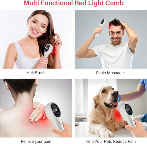 Red Light Comb, 650nm Near Infrared Light Device for Body Pain Relief, Timer Red Light Threapy for Joint, Head Muscle & Tissue - Image 6