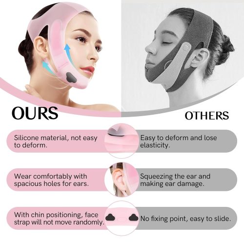V Line Face Lift Tape, Silicone Chin Strap Reusable Soft Lifting Strap for Women and Men, 23-27in - Image 8