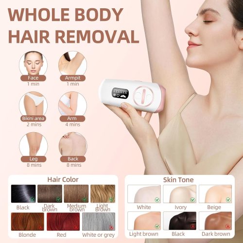 Laser Hair Removal, IPL Hair Removal with Cooling for Women and Men, Permanent Hair Removal Device Upgrade 999999 Flashes for Face Armpit Arm Bikini Line Leg Whole Body - Image 5