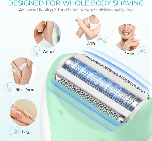 Epilator for Women-Cordless Epilators Hair Removal for Women, 4-in-1 Electric Razor Hair Remover, 2 Speeds & 21 Tweezers - Image 4