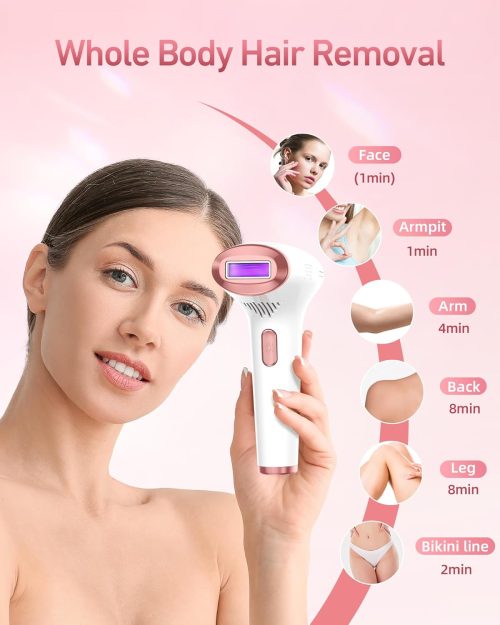Laser Hair Removal for Women and Men Permanent IPL Hair Removal at-Home 999,999 Flashes Painless Hair Remover on Armpits Back Legs Arms Face Bikini Line - Image 5