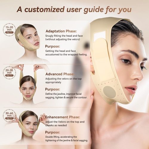 Reusable V Line Face Strap, Soft Silicone Chin Strap for Women 23-27 Inches(Skin tone) - Image 4
