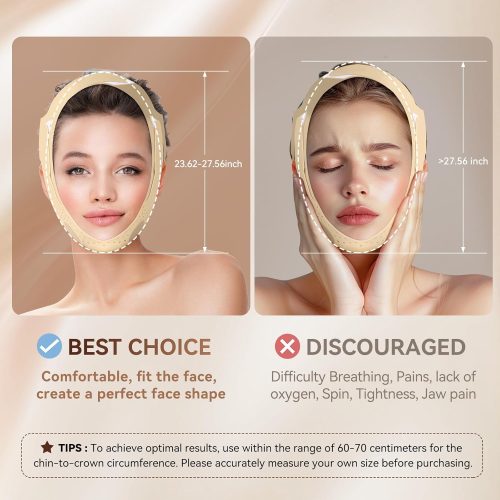 Reusable V Line Face Strap, Soft Silicone Chin Strap for Women 23-27 Inches(Skin tone) - Image 5