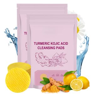 80Pcs Turmeric Cleansing Pads,Turmeric Kojic Acid Cleansing Pads