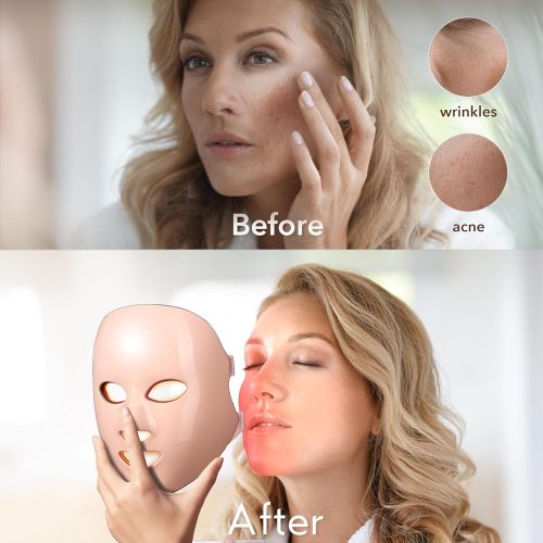 Red Light Therapy Mask for Face Wrinkles, LED Face Mask Light Therapy,7 Colors Photon Red Light Therapy Mask for Face - Image 5